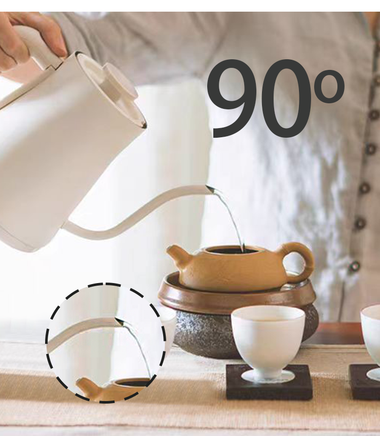 Bouilloire à col de cygne pour thé et café, revêtement en acier inoxydable 304, arrêt automatique, bouilloire à café à Long bec avec contrôle de la température 