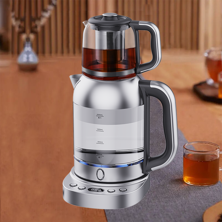 Bouilloire à thé en verre avec théière 2,0 l, appareil électrique, Samovar turc, pour appareil ménager, offre spéciale 