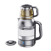 Bouilloire électrique en verre 2,0 l, avec théière électrique 1,0 l, Double couche, machine à thé électrique turque, appareil ménager, offre spéciale 