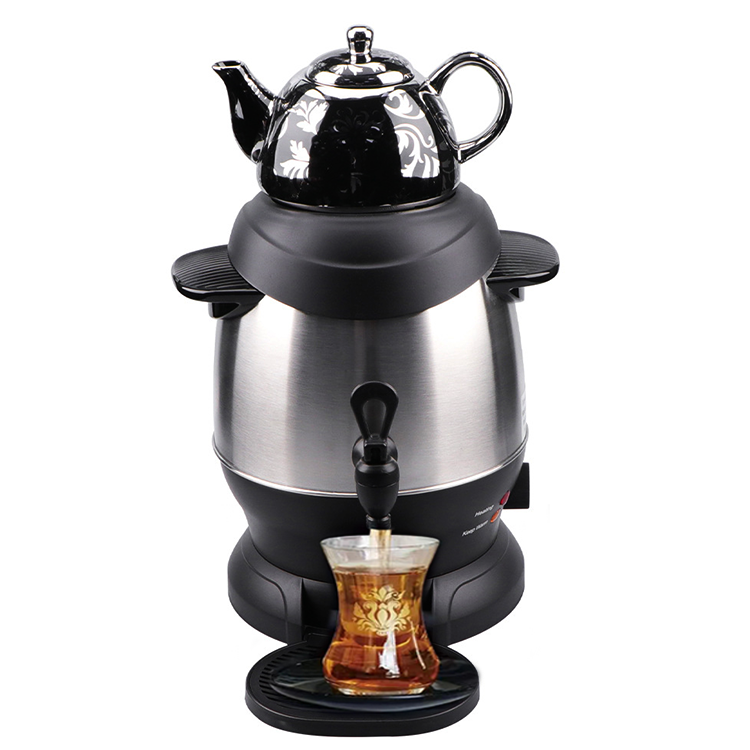 Samovar électrique 2 en 1 avec théière en porcelaine, chaudière à eau chaude, bouilloire russe
