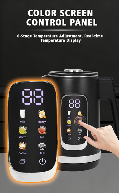 Bouilloire multifonction à double paroi 1500 W Bouilloire à ébullition rapide avec maintien automatique au chaud Doublure intérieure en acier inoxydable 304 pour un usage domestique