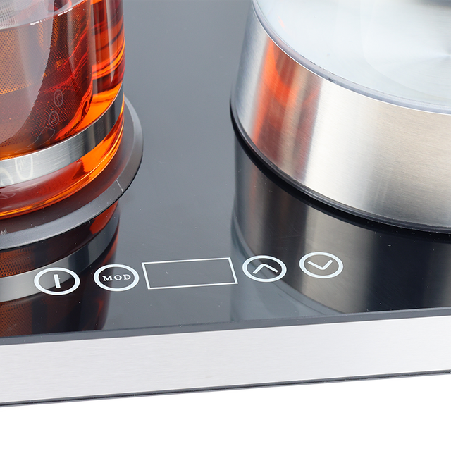 Machine à thé chinoise à commande numérique, chaudière à eau avec plateau, capacité de 1,7 l + 1 l, bouilloire à thé turque et théière en verre