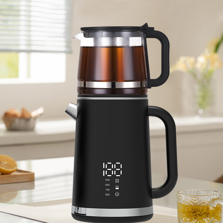Yuekon Kitchen Appliances Arabic Tea Maker Set CE Rohs Digital Keep Warm Water Double Lame Digital Tea Maker 