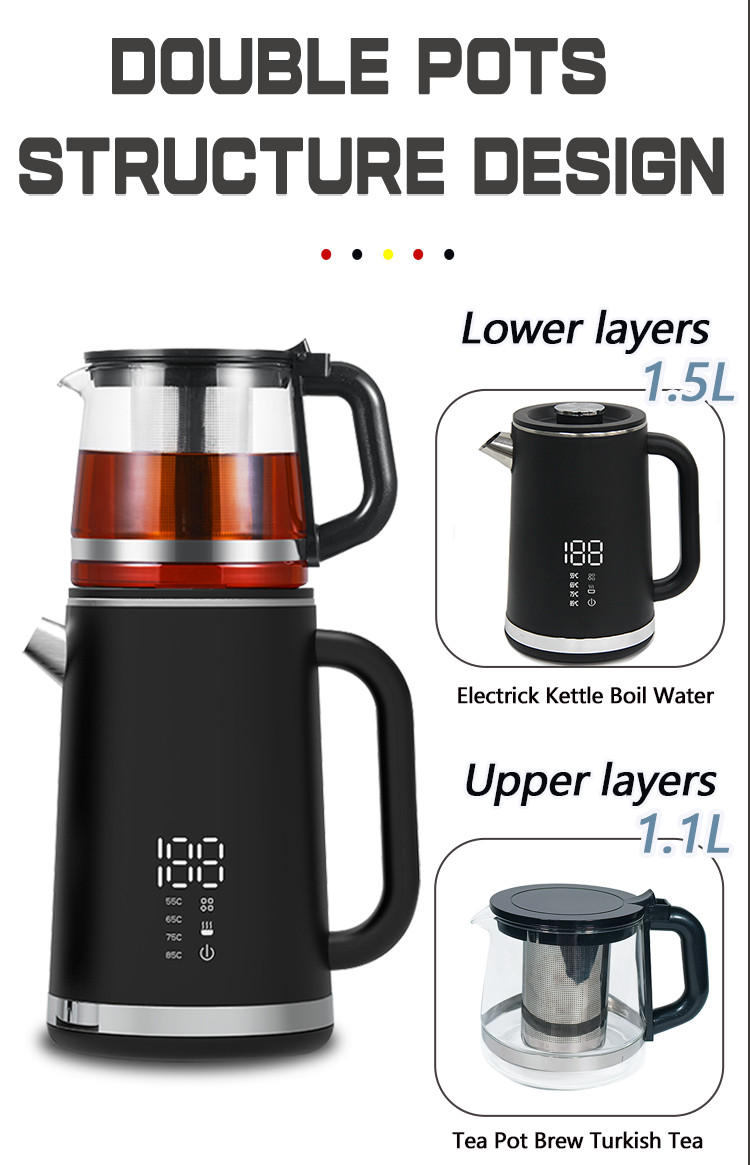Capacité raffinée de 1,5 L + 1,1 L