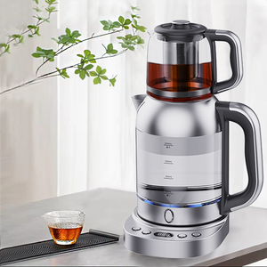 Bouilloire électrique double corps en verre, cuisine d'hôtel, maison, 2,0 l, machine à thé électrique en verre avec contrôle de la température 