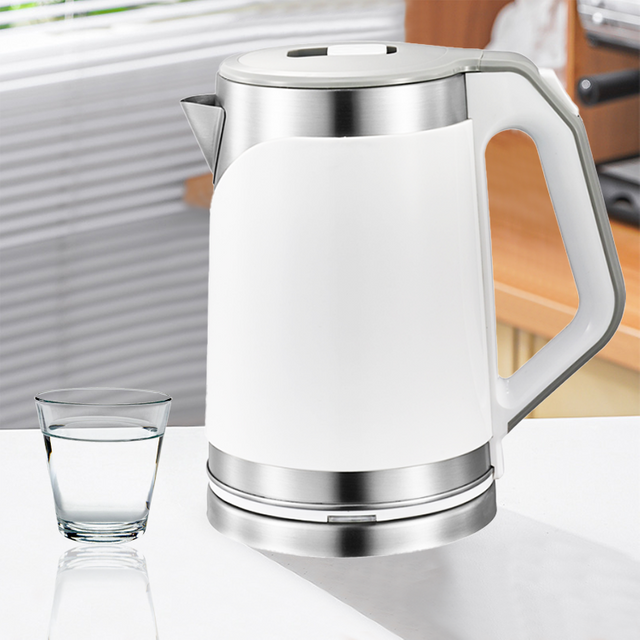 YUEKON appareils de cuisine Double paroi en acier inoxydable 2l théière électrique bouilloire électrique avec Base à 360 degrés 