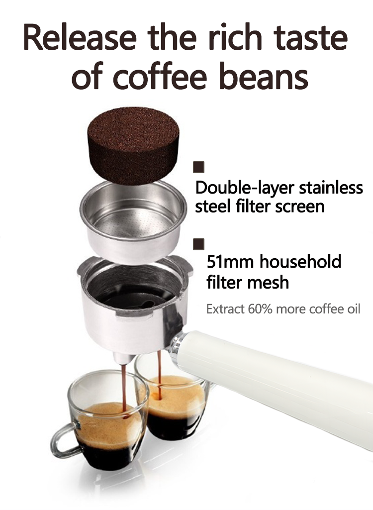 Machine à café/expresso commerciale, 20 bars, professionnelle, automatique, 2 en 1, semi-automatique, pour cafétéria, Cappuccino