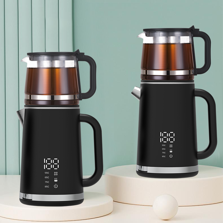 Yuekon Kitchen Appliances Arabic Tea Maker Set CE Rohs Digital Keep Warm Water Double Lame Digital Tea Maker 