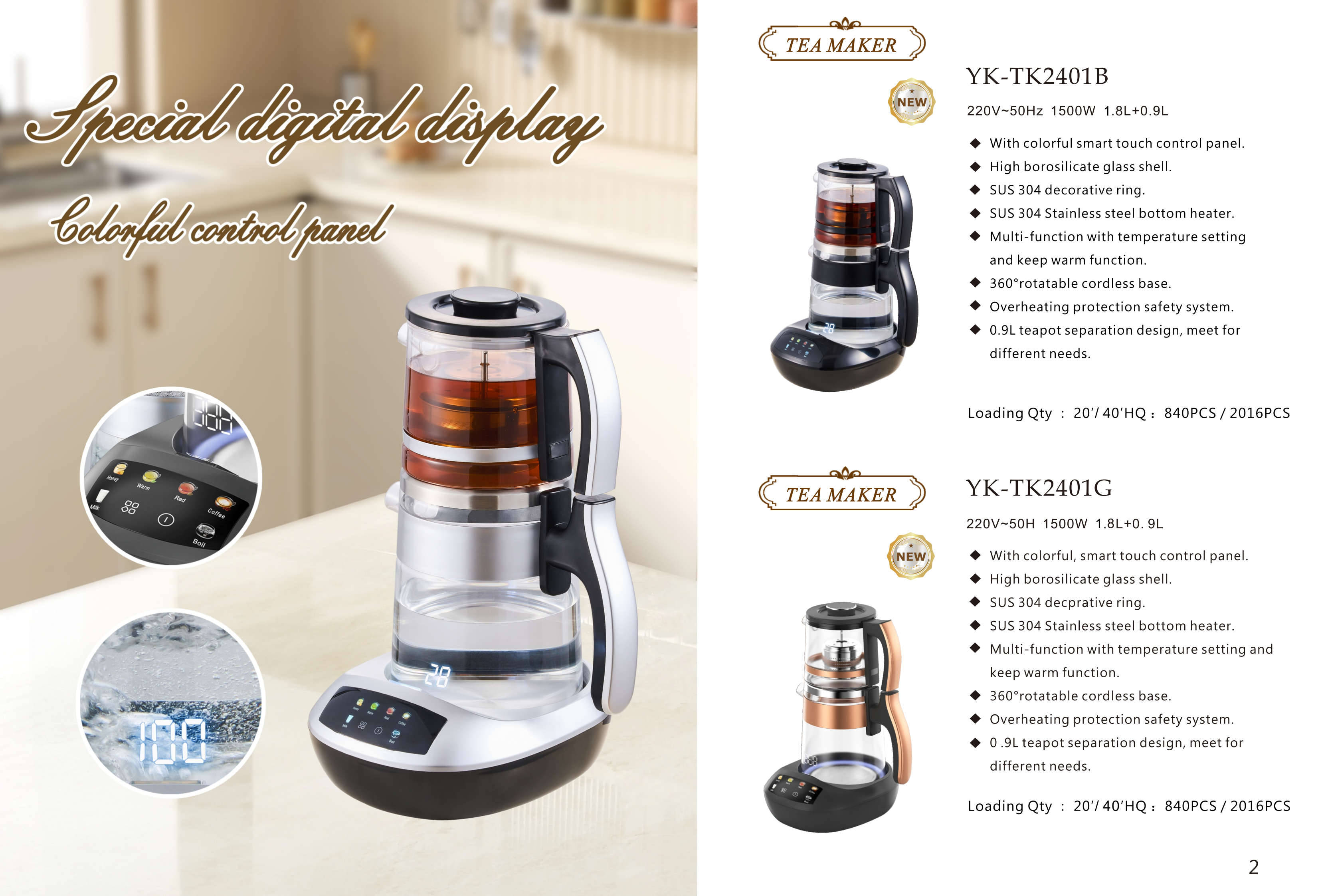 Théière turque bouilloire électrique avec infuseur