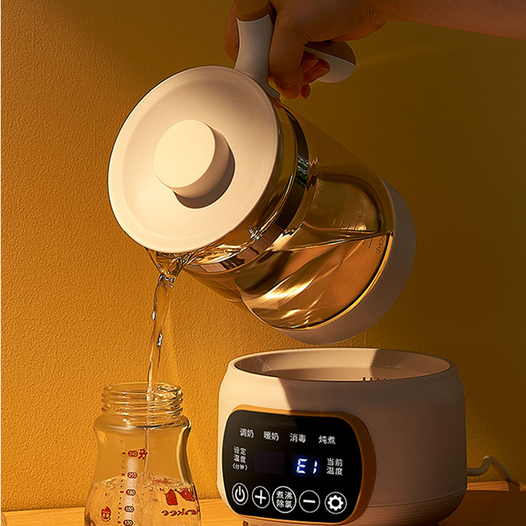 Bouilloire électrique en verre de haute qualité, 1,3 l, modulateur de Thermostat, chauffe-lait, bouilloire électrique en verre