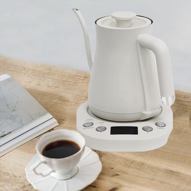 Chaudière à eau chauffante blanche en acier inoxydable, 220v, 0,6 l, petite bouche, bouilloire électrique à col de cygne, pour faire bouillir le thé et le café 