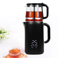 Nouvel appareil de cuisine, bouilloire à eau électrique 1,7 l, théière en acier inoxydable, Samovar électrique avec ensemble de théière en verre