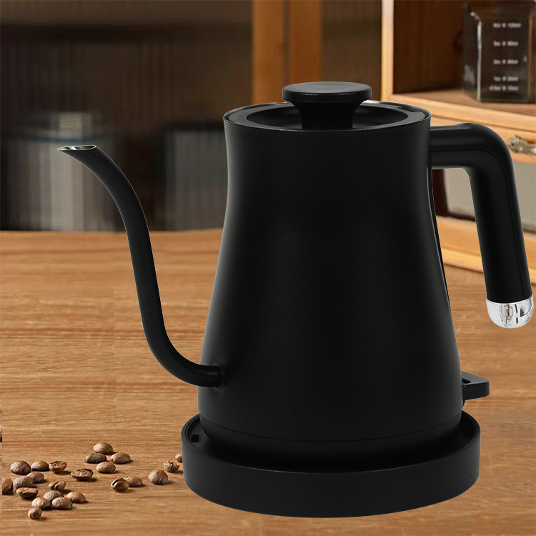 Théière à café en acier inoxydable 600ml 1200w, bouilloire électrique à col de cygne