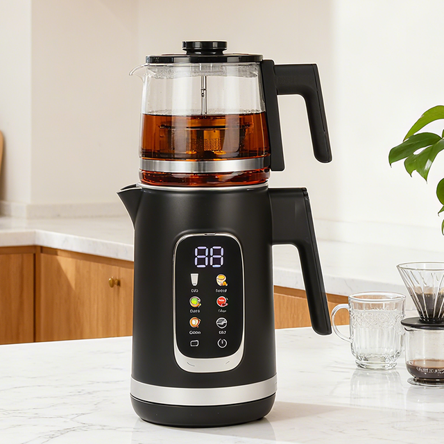 Bouilloire multifonction à double paroi 1500 W Bouilloire à ébullition rapide avec maintien automatique au chaud Doublure intérieure en acier inoxydable 304 pour un usage domestique