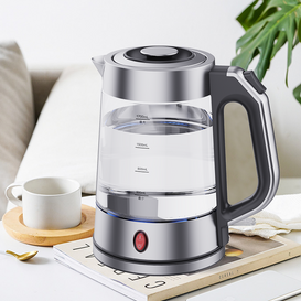 YUEKON – bouilloire électrique en verre avec Led bleue, 1,7 l, avec mise hors tension automatique, offre spéciale