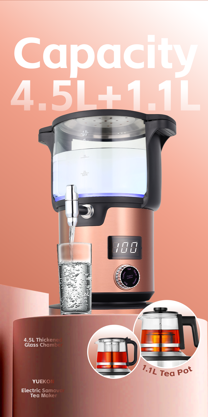 Capacit&eacute; 4,5L+1,1L