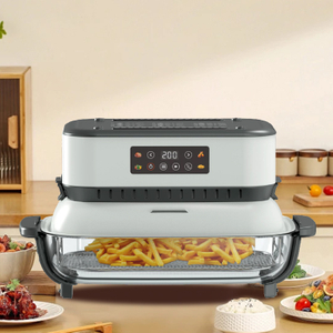Nouvelle friteuse à air électrique spécifique à la famille 6 litres friteuse à air et gril à usage domestique dans une friteuse à air en verre visuel polyvalente
