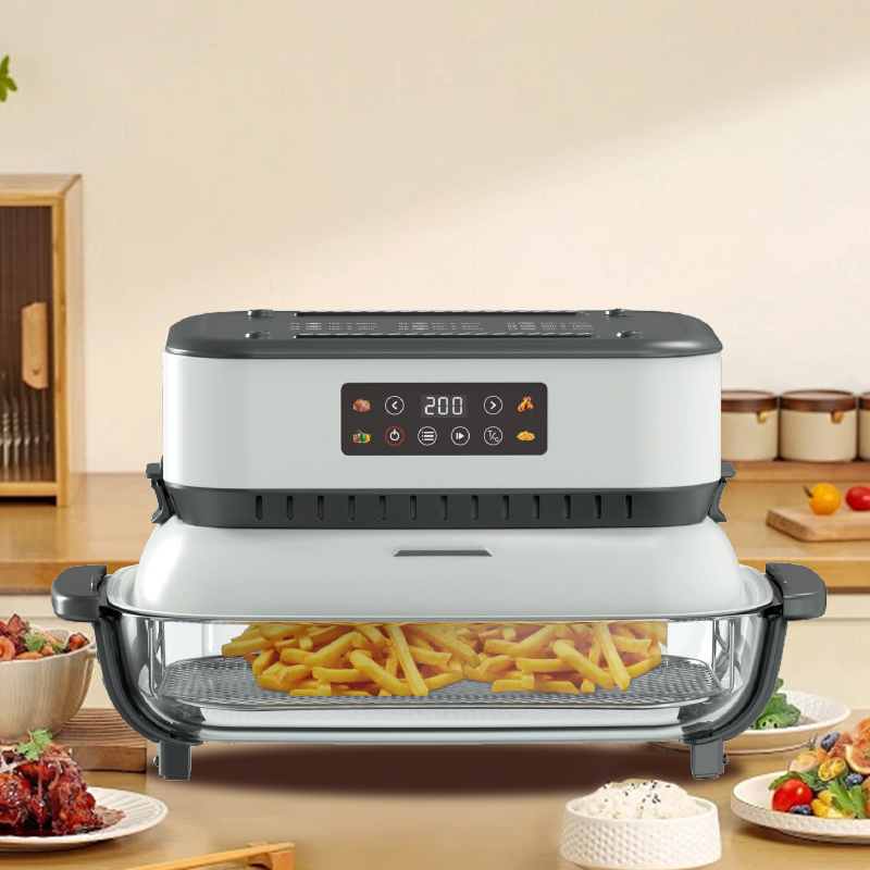 Nouvelle friteuse à air électrique spécifique à la famille 6 litres friteuse à air et gril à usage domestique dans une friteuse à air en verre visuel polyvalente