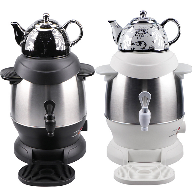 Pot en céramique 1500w 1L + 4L, bouilloire turque en acier inoxydable, bouilloire à thé électrique, machine à thé Samovar russe avec bouton de contrôle de la température