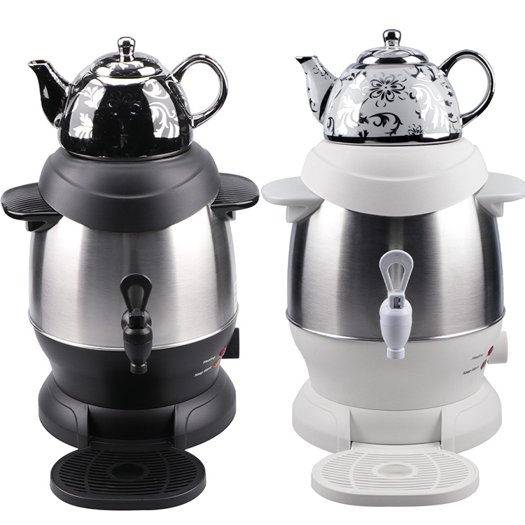 Pot en céramique 1500w 1L + 4L, bouilloire turque en acier inoxydable, bouilloire à thé électrique, machine à thé Samovar russe avec bouton de contrôle de la température
