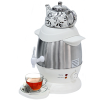 Appareils de vente chaude Double couche électrique machine à thé turque arabe Samovar théière ensemble avec bouilloire électrique en céramique pour la cuisine