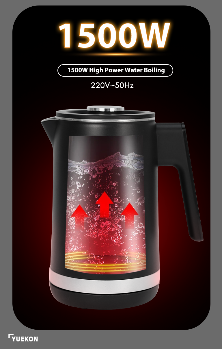 Bouilloire multifonction à double paroi 1500 W Bouilloire à ébullition rapide avec maintien automatique au chaud Doublure intérieure en acier inoxydable 304 pour un usage domestique