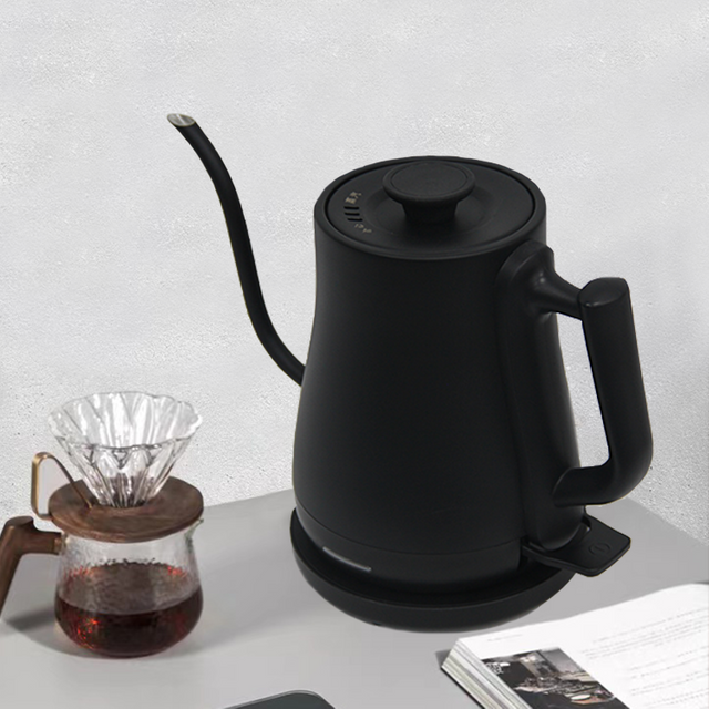 Bouilloire électrique à col de cygne en acier inoxydable, bouilloire goutte à goutte à flux Vertical à 90 degrés Pour la maison, verser sur le café Kettie