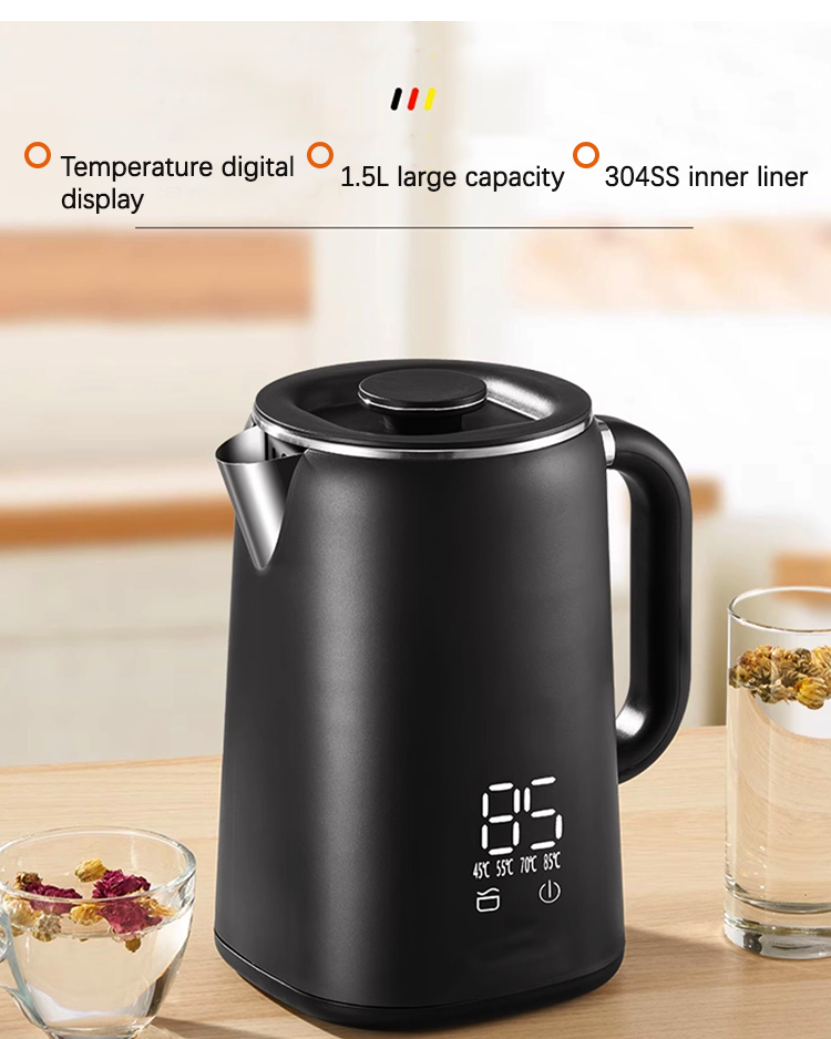 Bouilloire à thé d'eau chaude domestique Samovar, ensemble de plateaux de bouilloire électrique avec contrôle numérique de la température 