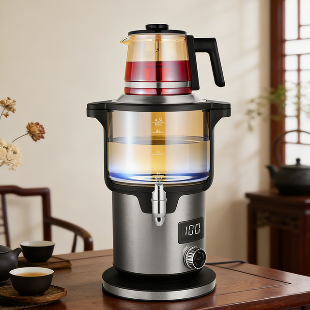 Machine à thé Samovar en acier inoxydable de haute qualité, 5,6 l, Protection contre l'ébullition et l'eau sèche, bouilloire électrique, thé de dinde, Samovar d'urne à thé