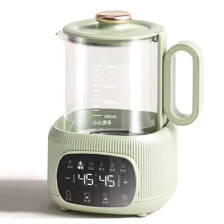 Chauffe-biberon 3 en 1, capacité de 1,3 l, modulateur de lait, mélangeur de lait et bouilloire avec fonction d'élimination du chlore
