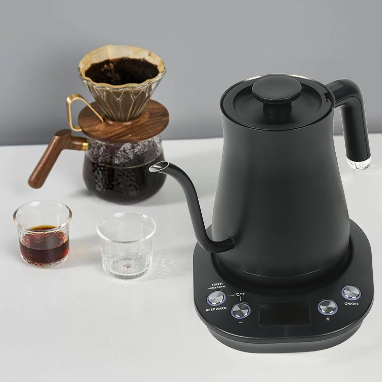 Bouilloire à col de cygne pour thé et café, revêtement en acier inoxydable 304, arrêt automatique, bouilloire à café à Long bec avec contrôle de la température 