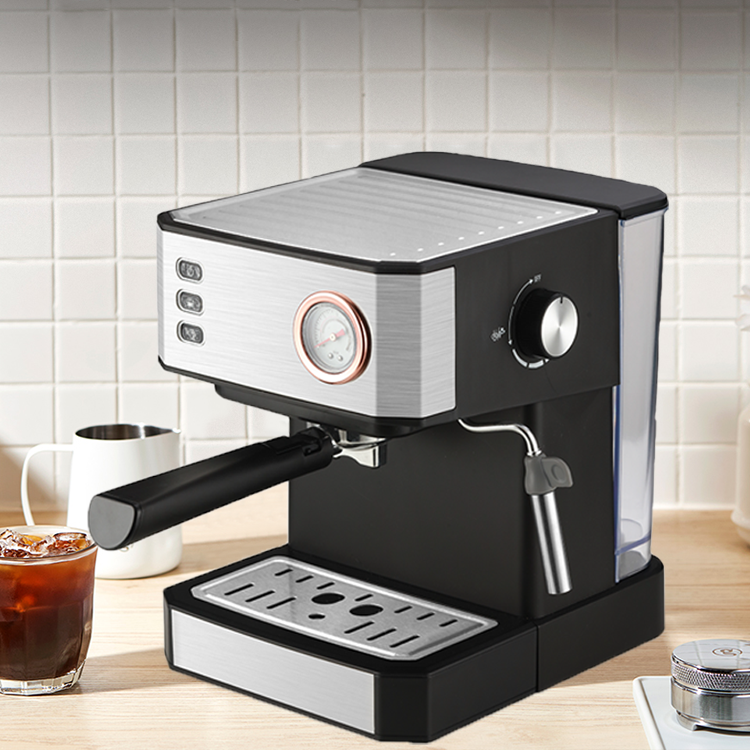 Machine à café électrique goutte à goutte expresso, 20 bars, Cappuccino, avec réservoir d'eau Transparent amovible de 1,6 l 
