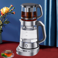 Ensemble de théière turque 2 en 1, bouilloires électriques entièrement automatiques, chauffage multi-rapide, verre domestique, ensemble de plateaux