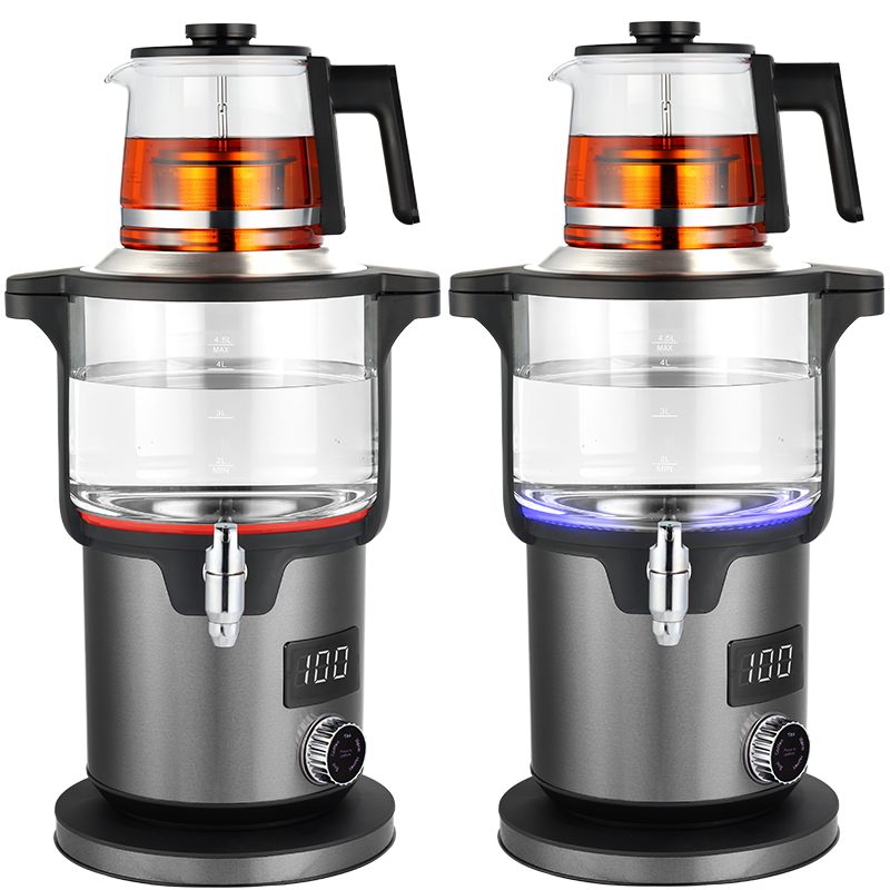 Bouilloire Samovar turque et théière en verre, chauffage à grande vitesse 2000W, contrôle numérique multi-température résistant à la chaleur pour thé/café