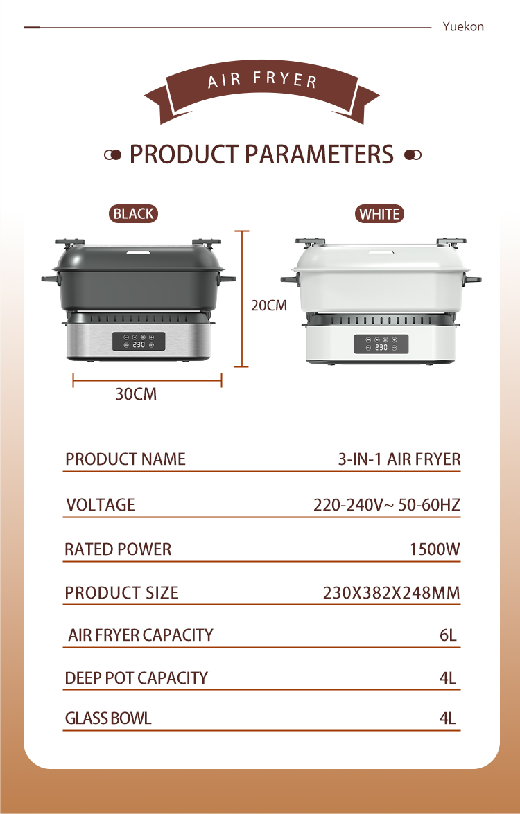 Appareils de cuisine à domicile friteuse à Air friteuse électrique numérique double friteuse à Air Familiales friteuse à Air commerciale pour Restaurants