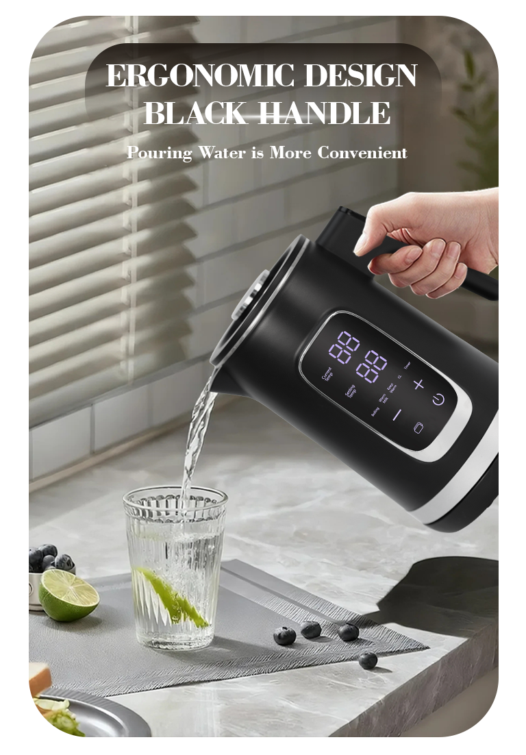 Appareil de cuisine intelligent, marmite électrique à commande numérique, double bouilloire 1.5 + 1,1 l, bouilloire sans fil avec théière