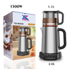Home Appliance OEM en verre électrique personnalisé Kettle Tea Set Turkey Tea Maker Machine 2.0L + 1.1Les bouilloires en acier inoxydable et théière 