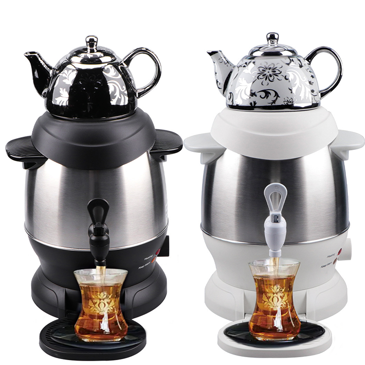 Bouilloire Double Samovar en acier inoxydable du moyen-orient, ensemble de bouilloires électriques en émail, bouilloire à thé turque turque, eau à ébullition rapide, offre spéciale 