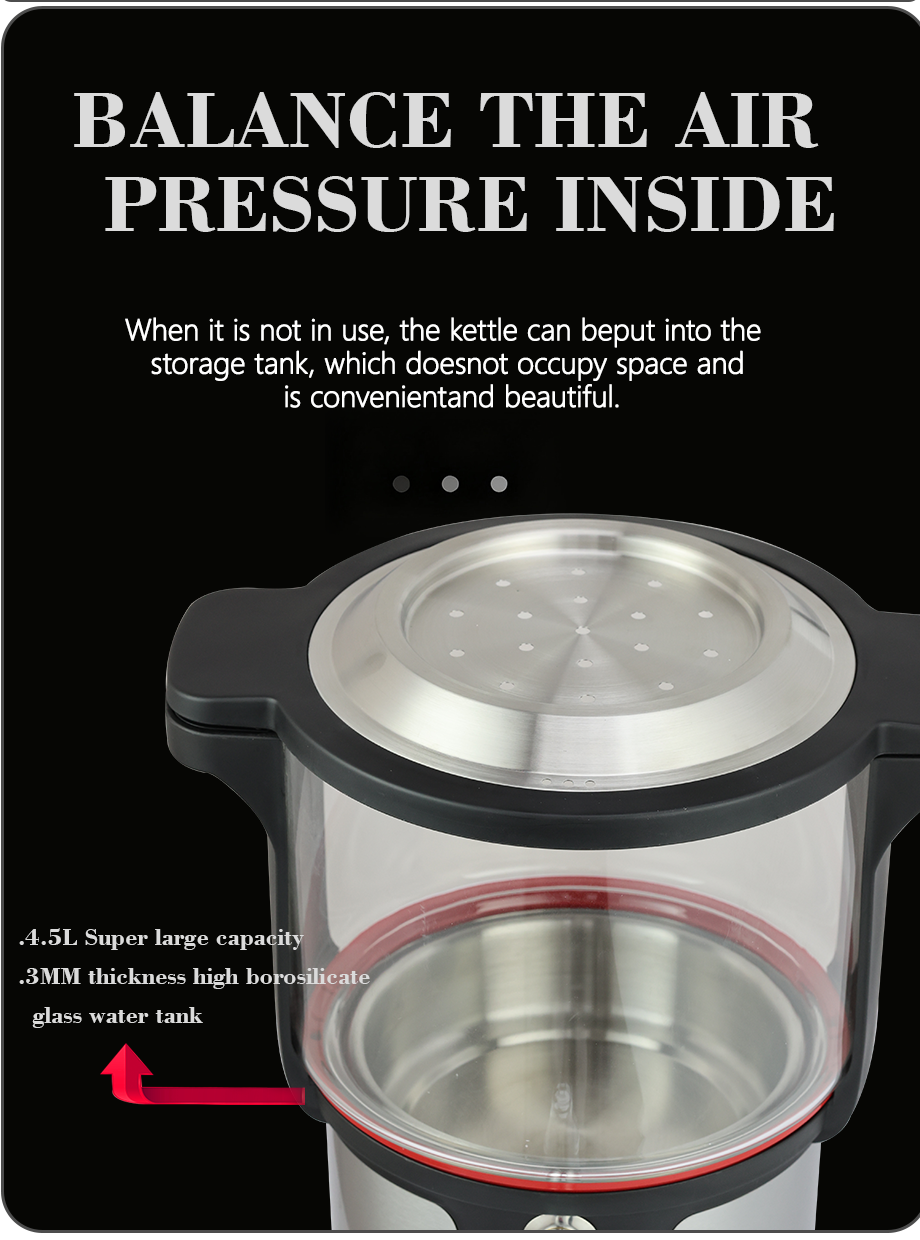 Appareils électriques et ménagers 4,5 L + 1,1 L Machine à thé double électrique numérique Samovar russe avec théière en verre