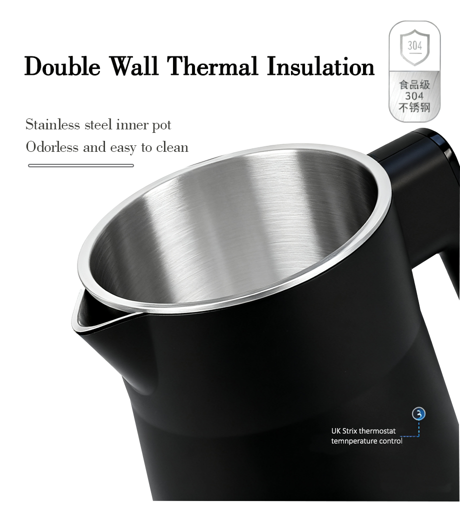 Bouilloire à Thermostat Strix 1500W, bouilloire électrique et théière, ensemble avec écran de commande tactile, garde au chaud, vente en gros d'usine