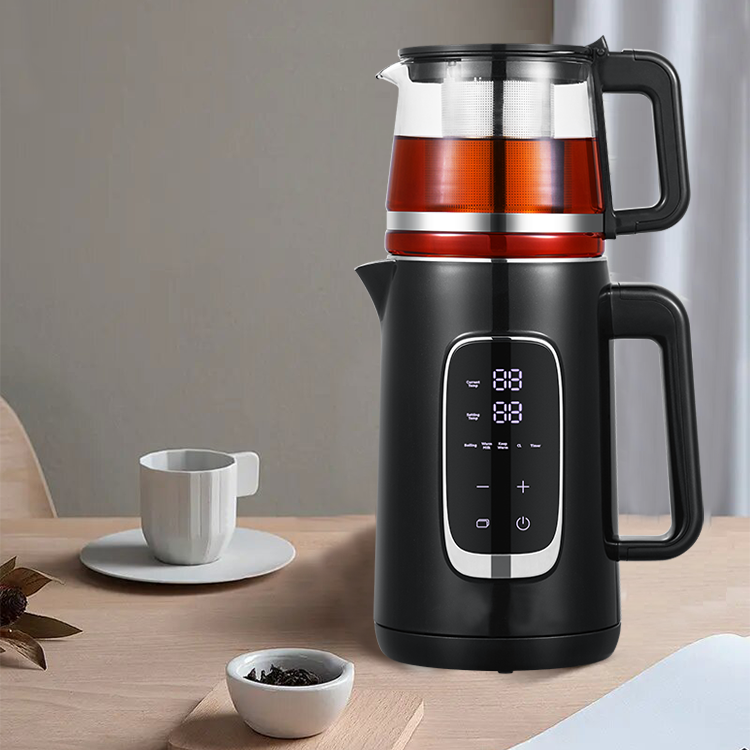 Machine à thé à deux couches, petit appareil avec corps en verre, bouilloire à thé, pichet sans fil, théière Samovar