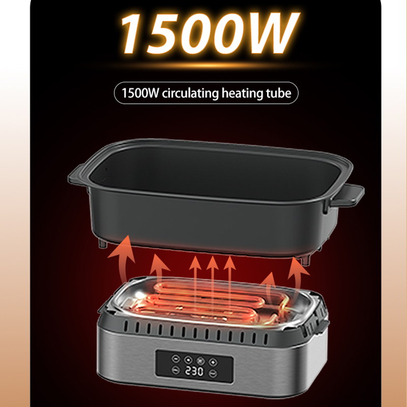 Nouvelle friteuse à air électrique spécifique à la famille 6 litres friteuse à air et gril à usage domestique dans une friteuse à air en verre visuel polyvalente