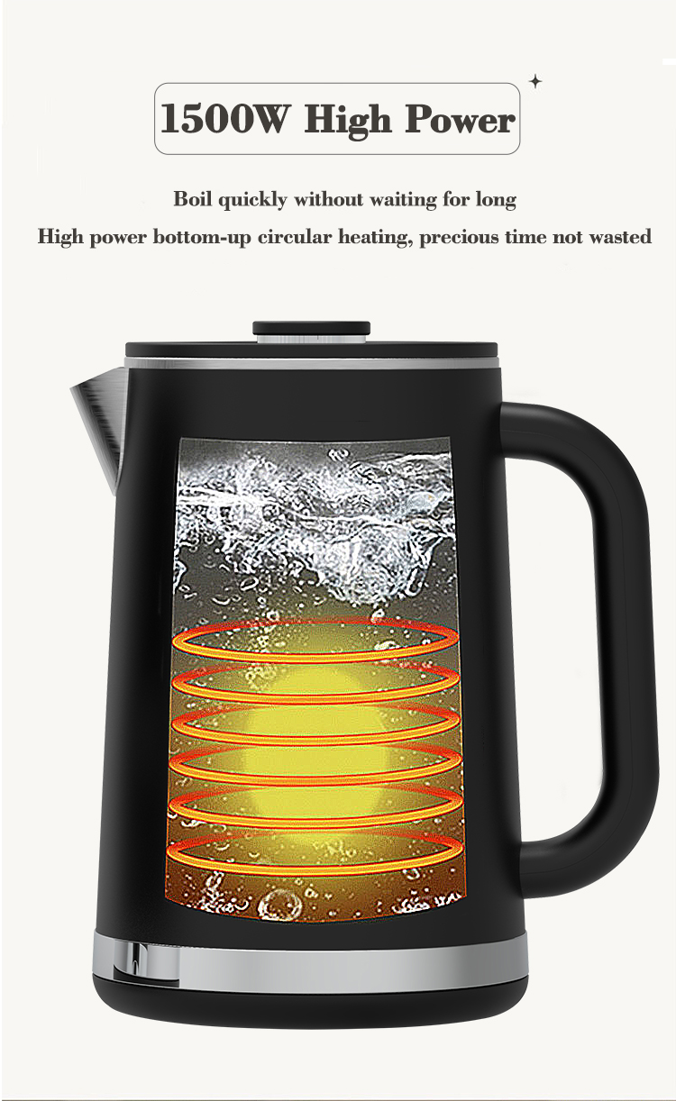 Appareils à domicile Nouveau design électrique Keitle Factory Borosilicate Glass Tea Maker Double Mur Wall Glass Thé