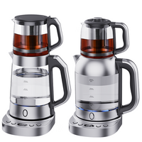 Samovar bouilloire électrique contrôle numérique de la température théière en verre de conservation de la chaleur avec passoire à thé et couvercle en verre