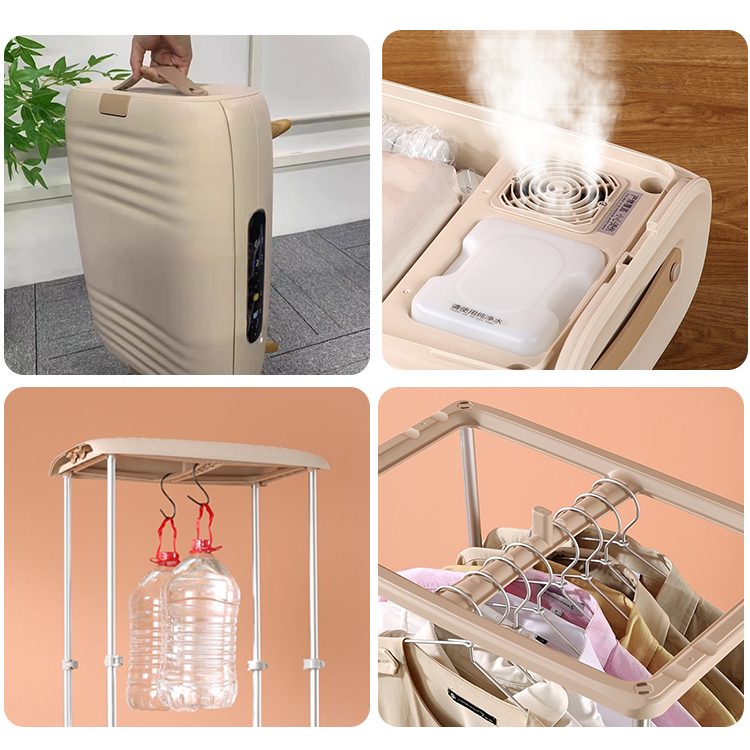 Désinfection UV Portable entièrement automatique, désodorisation à la vapeur, repassage suspendu, sèche-linge pliant
