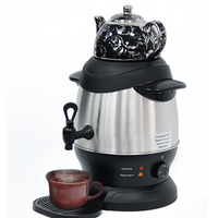 Bouilloire Double Samovar professionnelle en acier inoxydable, ensemble de théière électrique en émail, bouilloire à thé Samovar, fonction de maintien au chaud, meilleure vente 