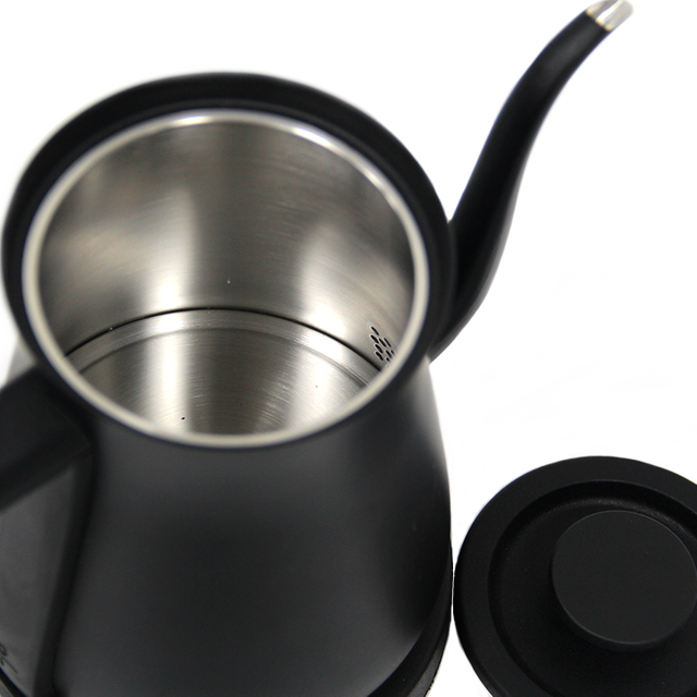 Théière à café en acier inoxydable 600ml 1200w, bouilloire électrique à col de cygne