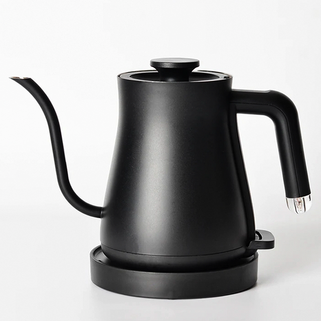 Théière à café en acier inoxydable 600ml 1200w, bouilloire électrique à col de cygne