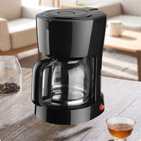 Cafetière électrique expresso goutte à goutte, 650W, arrêt automatique, 1,5 l, 5 à 10 tasses, noire