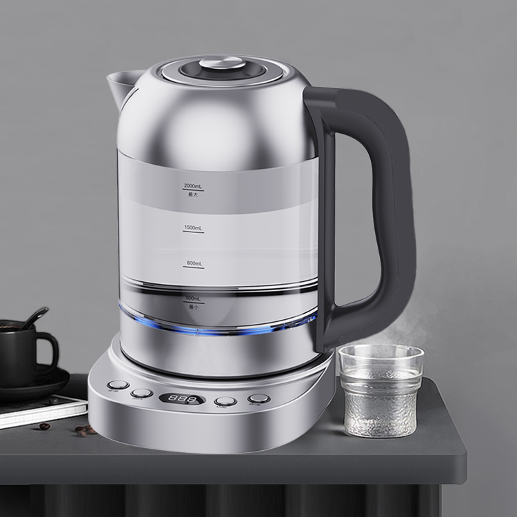 YUEKON appareil ménager 2.0l pichet sans fil eau bouillante rapide verre bouilloire électrique Machine à thé